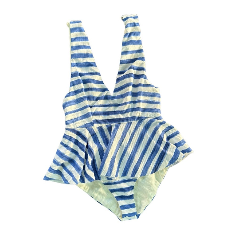 Marysia Swim Blue and White Striped One Piece